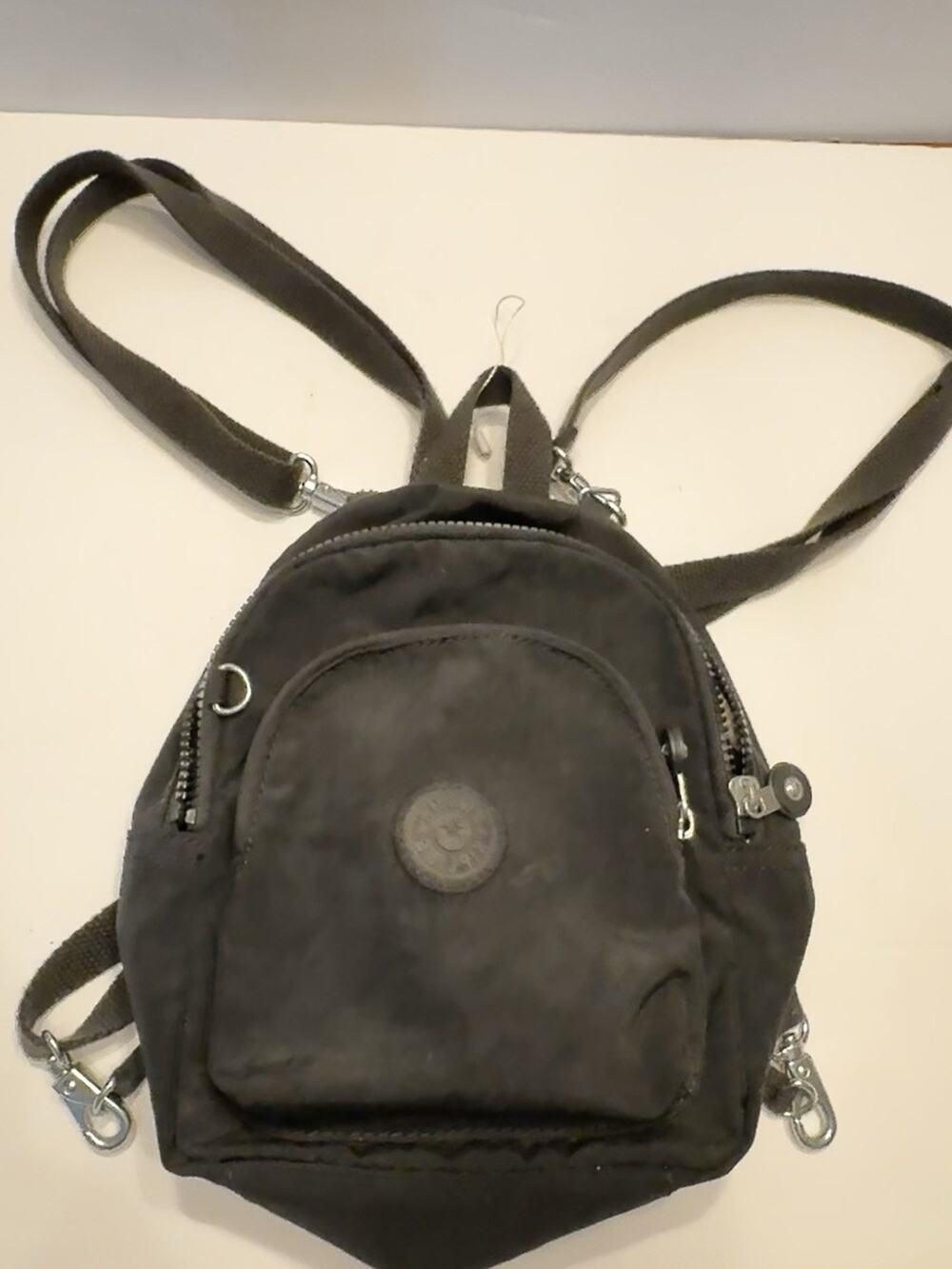Kipling Backpack Small Round Solid Black Nylon